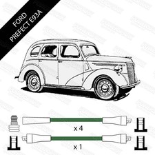 Ford Prefect Performance HT Leads 8mm Silicone in Green E93A E493A Side Valve