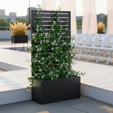 Planter Box with Trellis Decorative Outdoor Garden Bed for Climbing Plants Grow