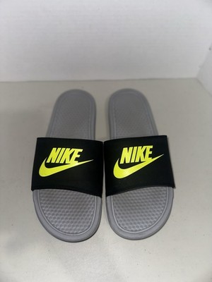 NIKE MEN'S BENASSI JDI SLIDE WOLF GREY/VOLT-BLACK 343880 027