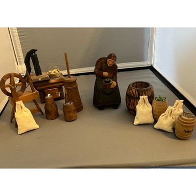 P. Maeder lucerne Switz vintage wood carving, miniature doll house accessories