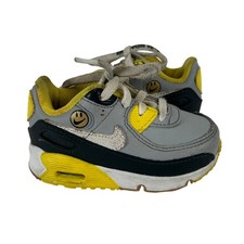 Nike Air Max 90 Go The Extra Smile Toddler Shoes Grey Yellow DQ0580-001 Size 5C