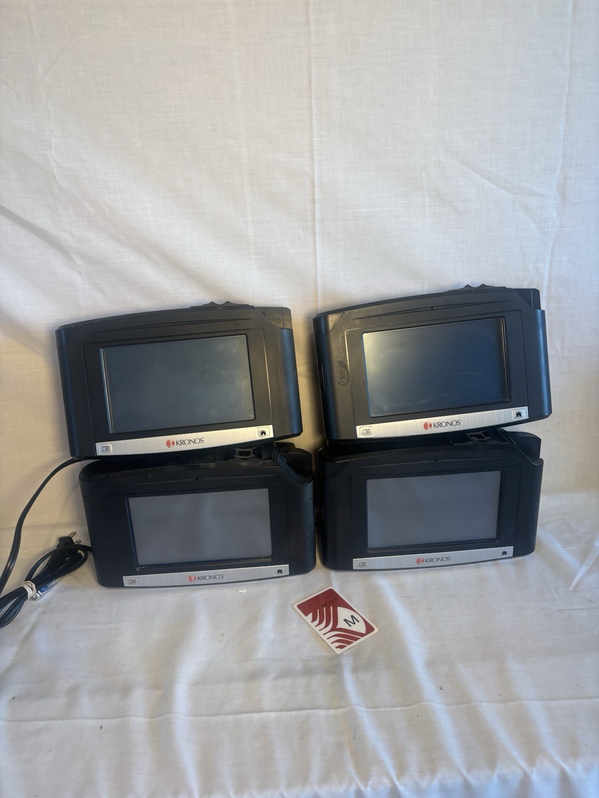 LOT OF 4 Kronos InTouch 9000 8609000-028 Time Clock  With Power Cords & Key