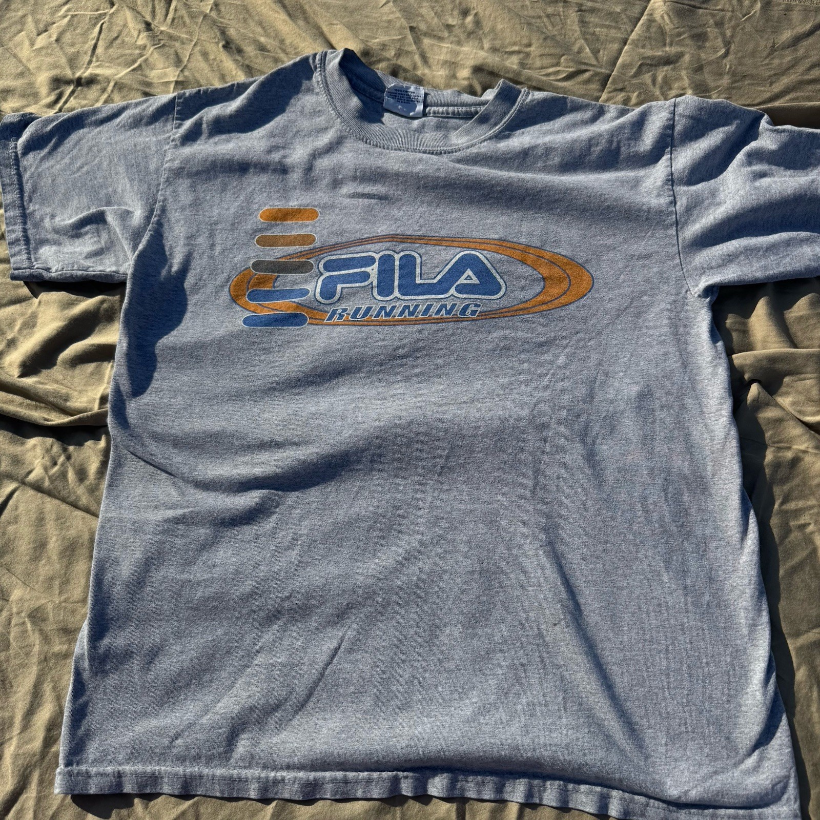 T shirt vintage FILA running grigia made in USA uomo taglia M Y2K stile anni 90