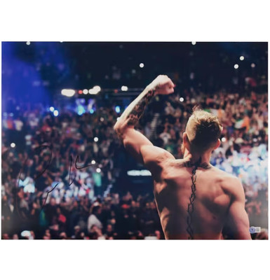 Conor McGregor Signed UFC Fighting Print Size 16  x 20  with Beckett COA