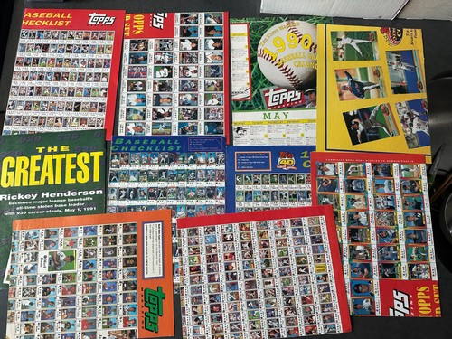 Topps Magazine Baseball Card Checklist Poster Lot 1990s
