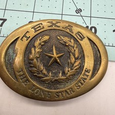 Texas The Lone Star State Belt Buckle Registered Vtg 1977 Heritage Mint BF 6899