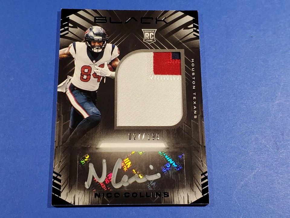 2021 PANINI BLACK NICO COLLINS ROOKIE AUTO PATCH SILVER INK SIGNATURE SP #/199 - Image 2 of 4