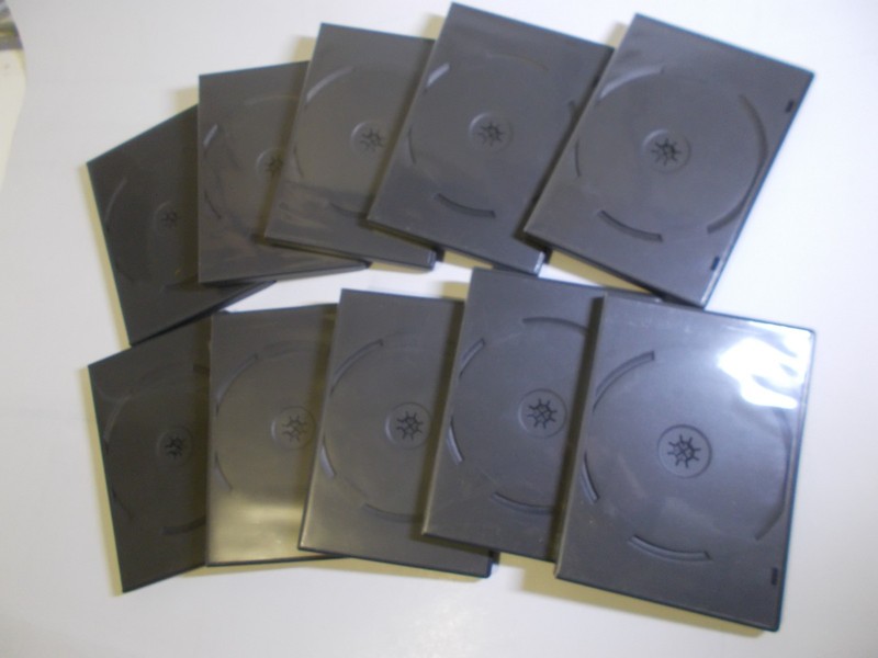 Lot 10 Empty Blank Standard Size Black 2 DVD Double Replacement Case