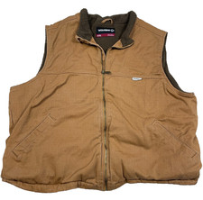 Wolverine Vest Men XXL 2XL Brown Duck Canvas Sherpa Lined Work Wear Jacket