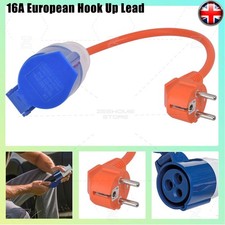 European 16A Mains Hook Up Adaptor Lead Plug Coupler Caravan Camping Site 230V