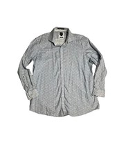 DANIEL HECHTER Paris Blue Long Sleeve Dress Shirt Size XL 17-17.5Neck 