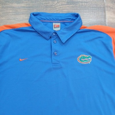 Vintage Florida Gators Polo Mens 2XL XXL Blue Golf Nike Team Performance Y2K