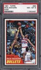 1981 Topps Rick Mahorn Rookie RC #98 PSA 8 NM-MT Washington Bullets