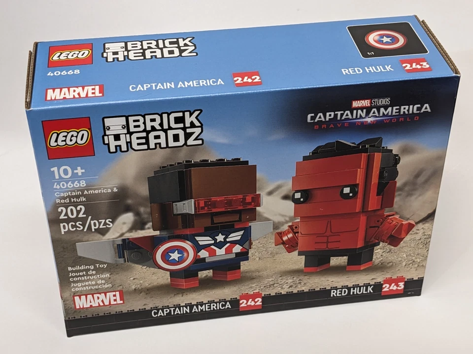 LEGO Brickheadz Capitán América y Hulk Rojo Un Mundo Feliz 40668 Foto 2 de 3