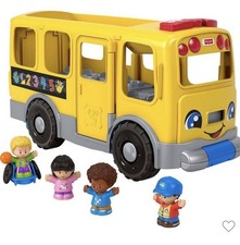 Fisher-Price Little People Big Yellow School Bus, Musical Pull Toy NEW