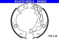 Ate 03.0137-3022.2 Bremsbackensatz, Feststellbremse FüR Hyundai Kia