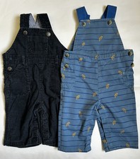 Boys' Dungarees Bundle, 1x JoJo Maman Bebe, 1x John Lewis Age 3-6 Months. 