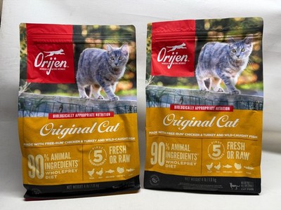 (2) 4 lb Orijen Cat Food Chicken, Turkey, and Fish Best By 7/17/27