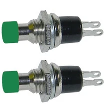 2 Pack SPST Normally Open Momentary Push Button Switch Green 32728G
