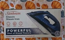 Sunbeam 1250W Classic Steam Iron with Shot of Steam Feature New In Box. 