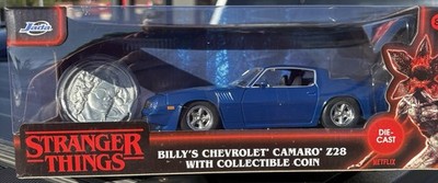 Jada 1/24 Stranger Things Billy Camaro Z28 Diecast + Coin Jada 1:24 Sealed 2024