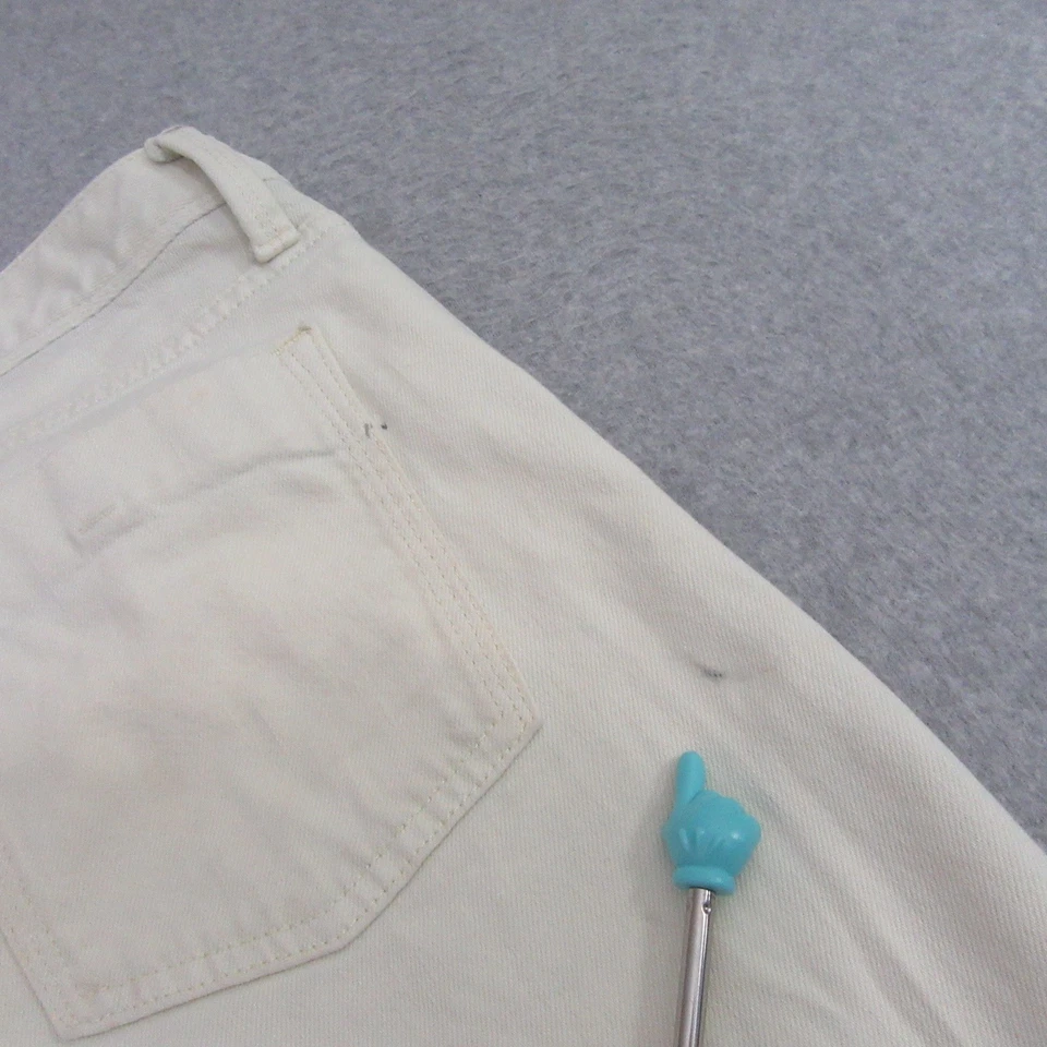 Pantalones de mezclilla rectos Banana Republic para hombre 30 x 29 blanco algodón elástico bolsillo Foto 4 de 4