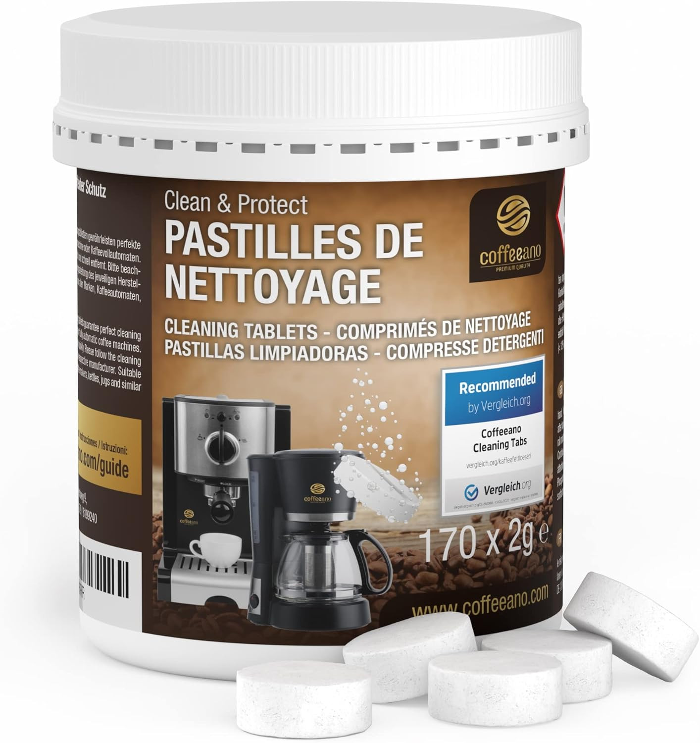 Pastilles de nettoyage haut de gamme pour l'entretien de votre robot café