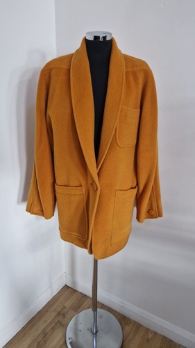Escada, Vintage Escada gelbe Jacke Gr. 10 reine Wolle oversized Boyfriend senf LESEN