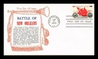 DR JIM STAMPS US COVER BATTLE OF NEW ORLEANS 150TH ANNIVERSARY FDC KHOL KRAFT