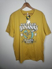 NEW Savannah Bananas World Tour 2024 T-Shirt Yellow Size XL NWT baseball 2 sided