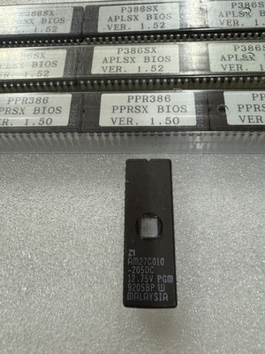 Vintage AMD 128Kx8 1M EPROM AM27C010-205DC UV-Erasable DIP-32 PIN PGM 12.75V
