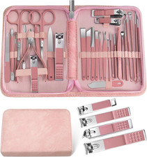 30-in-1 Professional Nail Care Kit with Travel Case - Pink Manicure Set