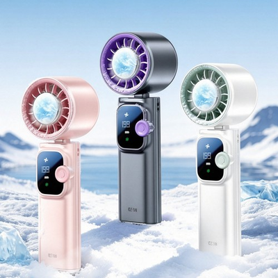 #ad High Speed Handheld Icing Fan 4000mAh amp; Smart Display 199 Gears Turbo Cooling $19.86