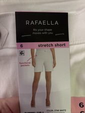 Rafaella Women's 7" Inseam Comfort Fit Stretch White Short NWT