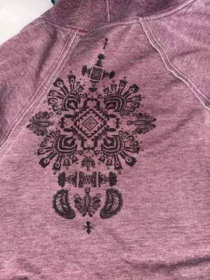 Roxy Tribal Hoodie Jacket Medium Women s Distressed Look