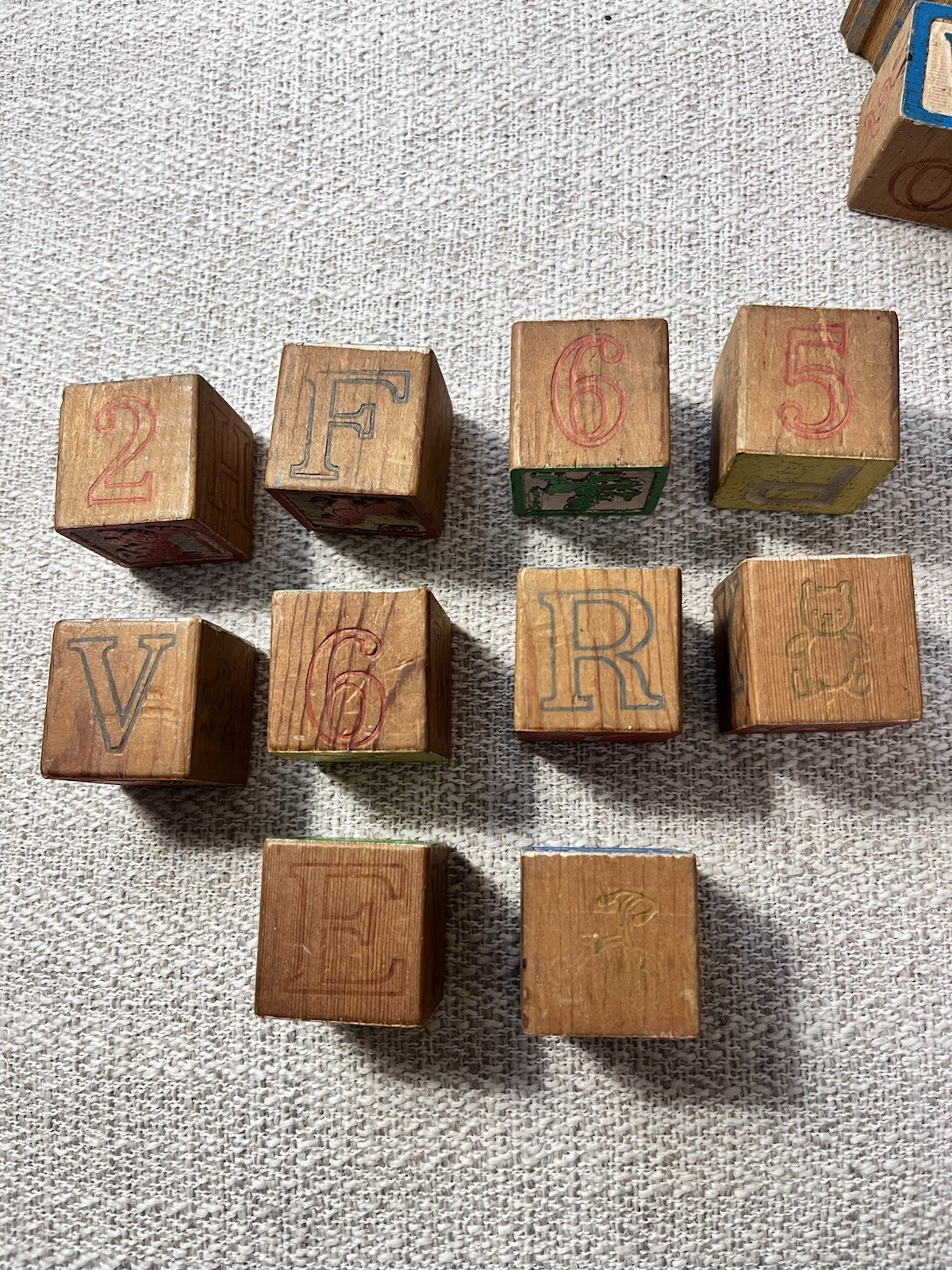 Vintage Disney Wooden Character Blocks Lot (10) —Mickey, Goofy, Daisy, Lady, Etc