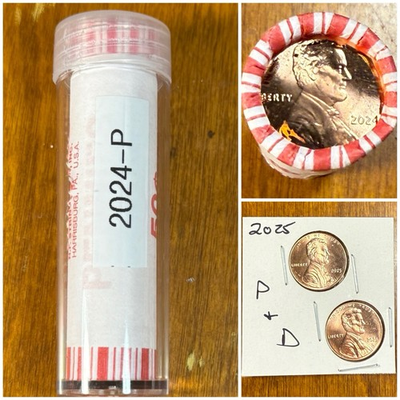 #ad 2024 P Lincoln Shield Cent Roll In Plastic Tube.FREE 2025 Pamp;D Coins w Purchase🎁 $9.74
