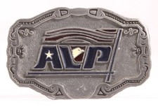 Vintage AVP Belt Buckle Eagle Flag Hit Line Patriotic