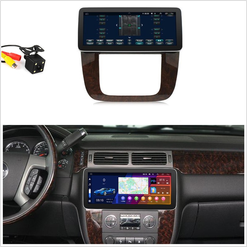 12.3'' Android 14 Radio Stereo For GMC Sierra 2007-2013 CarPlay GPS W/Camera