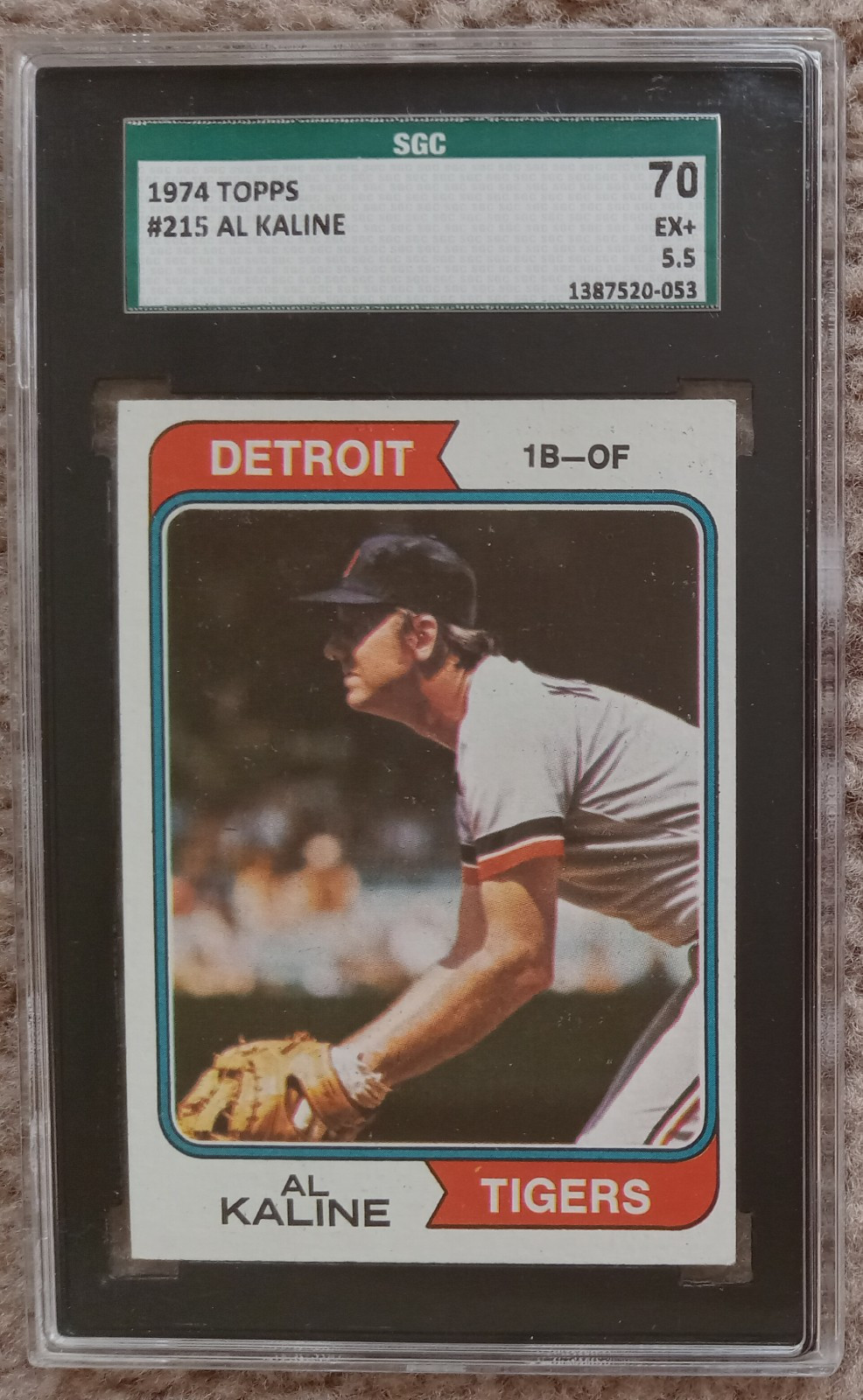 1974 Topps #215 Al Kaline SGC 5.5 Detroit Tigers