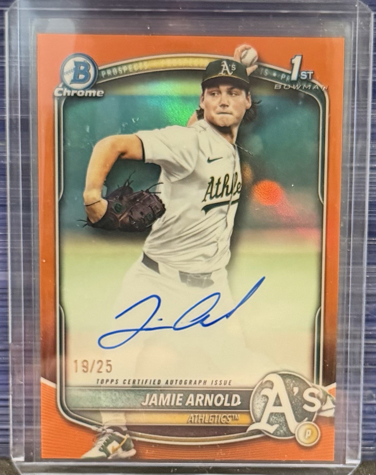Jamie Arnold 2025 Bowman Draft Chrome Auto Orange Refractor 19/25