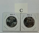 2013 P & D UNC Clad Kennedy Half Dollar Set in CB Flips -Free Shipping - C2
