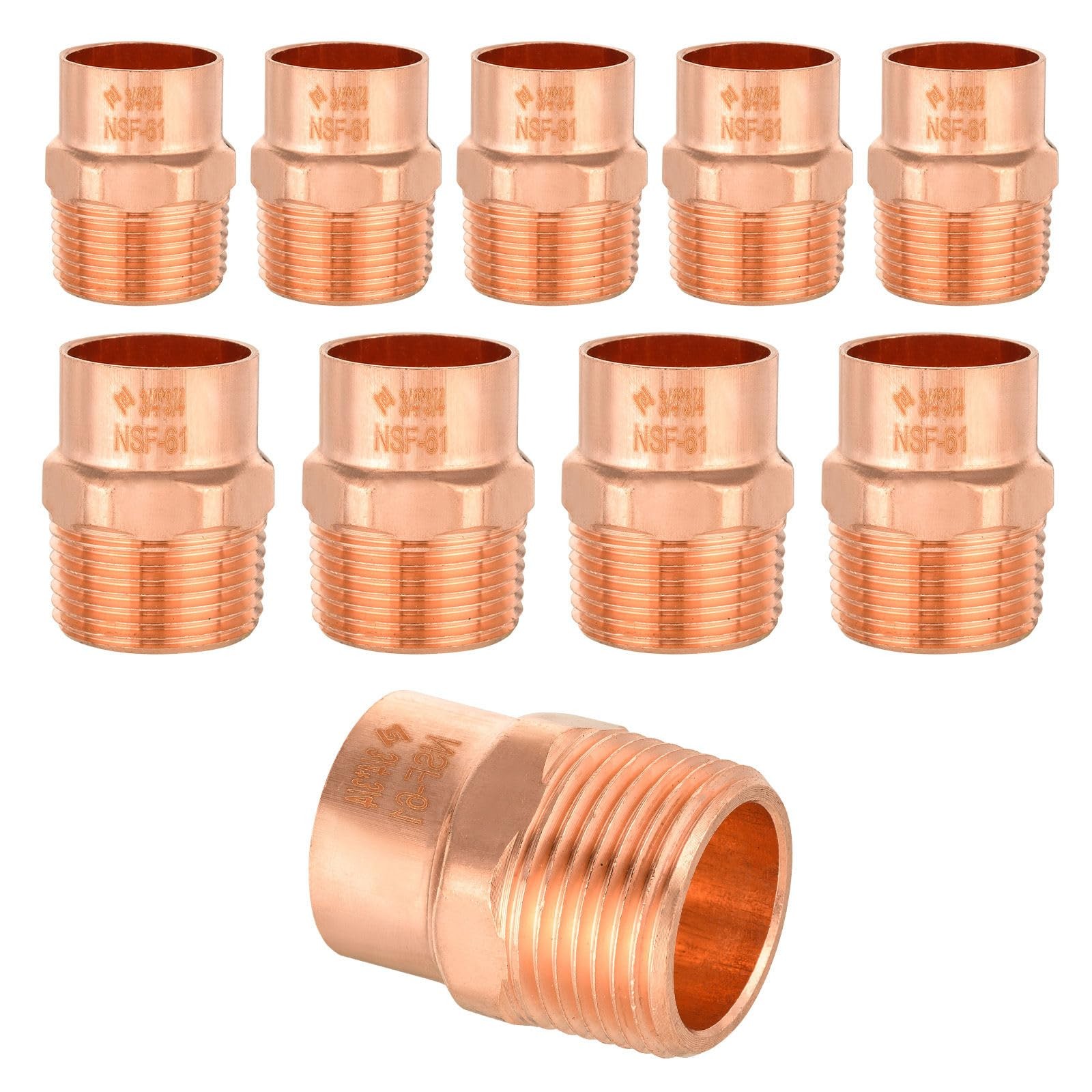 Seelink 10Pack 3/4" Copper x 3/4" Male NPT Adapter(COPPER061-10)