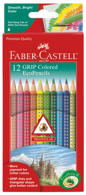 Faber Castell Grip Eco Colored Pencils Set of 12 Ergonomic Multi Color Pencils