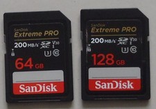 SanDisk 128GB and 64GB Extreme PRO SDXC UHS-I 200MB/s 4K UHD V30 Memory Card