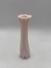 Vintage MCM Fostoria Pink Milk Glass Mini Swung Vase 5.5” Beaded Diamond