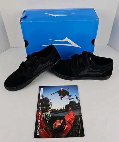 Lakai Griffin Kids Black/Black Suede Shoes Size 5