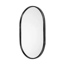 36 Black Oval Metal Framed Accent Mirror