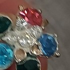 Vintage Signed Nemo Screw Back Earrings Flower missing stones as is — photo 9