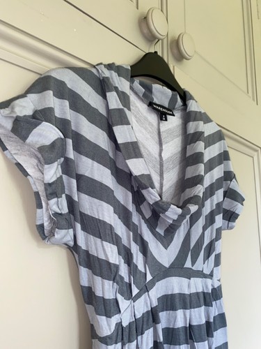 WAREHOUSE Low Scoop Neck Size 8 Dress Slouchy Cowl Striped Casual - Picture 6 of 8